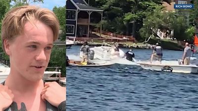 Boat Sends Passengers Flying, Teen on a Jet Ski Jumps on and Saves the Day