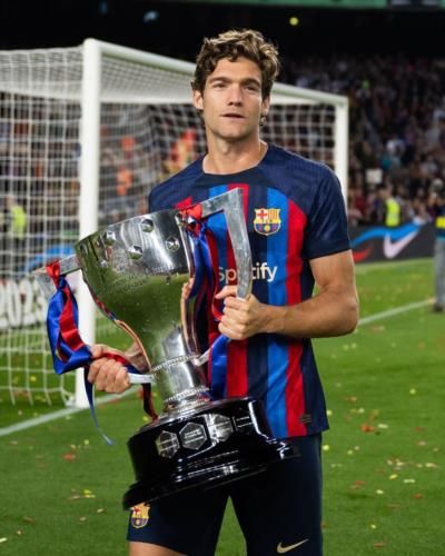 Marcos Alonso Celebrates Victory With Silver Cup In Hand