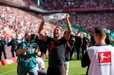 Serge Gnabry's Joyous Celebration After Winning Soccer Match