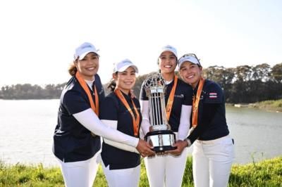 Atthaya Thitikul And Golf Teammates Celebrate Victory Together