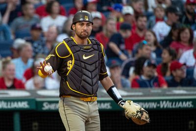 Padres catcher Kyle Higashioka receives replica medal for grandfather's World War II service