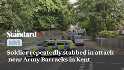 Knives seized as police granted more time to quiz suspect in stabbing of soldier outside Army barracks in Kent