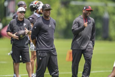 Which Falcons position group is the biggest concern entering camp?