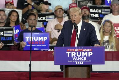 Trump blasts Harris as ‘radical’ in first rally since Biden’s exit
