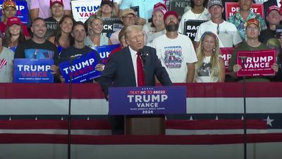 Donald Trump labels Kamala Harris 'new victim to defeat' in first rally since Joe Biden dropped out