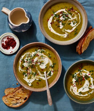 Georgina Hayden’s quick and easy recipe for chilled pea pod and lettuce soup