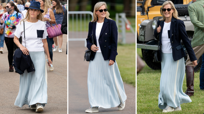 Move over floral dresses, Duchess Sophie's comfy trainers and icy blue maxi skirt is the casual summer style we're copying