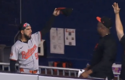 Orioles pitcher Cionel Perez amazingly caught teammate Connor Norby’s HR in his hat while sitting in the bullpen