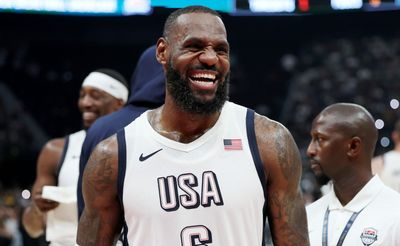 LeBron James previewed his new LeBron 22 signature Nike shoe during Team USA’s Olympic practice