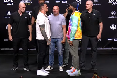 UFC 304 video: Tom Aspinall, Curtis Blaydes locked in, end faceoff with handshake