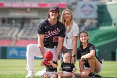 Family Fun At The Baseball Field: Kyle Finnegan's Joyful Moment