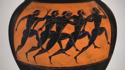 Panathenaic prize amphora: A pot brimming with olive oil awarded at the ancient Greek Olympics