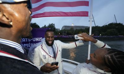 Watch: LeBron James bears U.S. flag at opening ceremony of Olympics