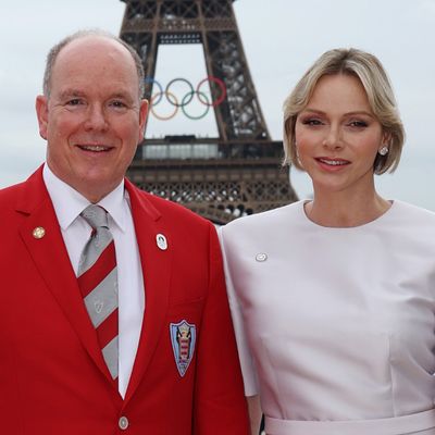 Princess Charlene Wears a Custom Louis Vuitton Jumpsuit at the Paris Olympics Opening Ceremony