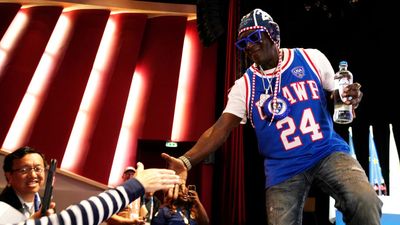 Flavor Flav Had a Blast Supporting U.S. Women's Water Polo at Olympics