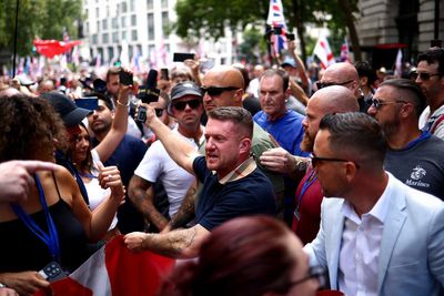 Nine arrests at Tommy Robinson demonstration after thousands march in London