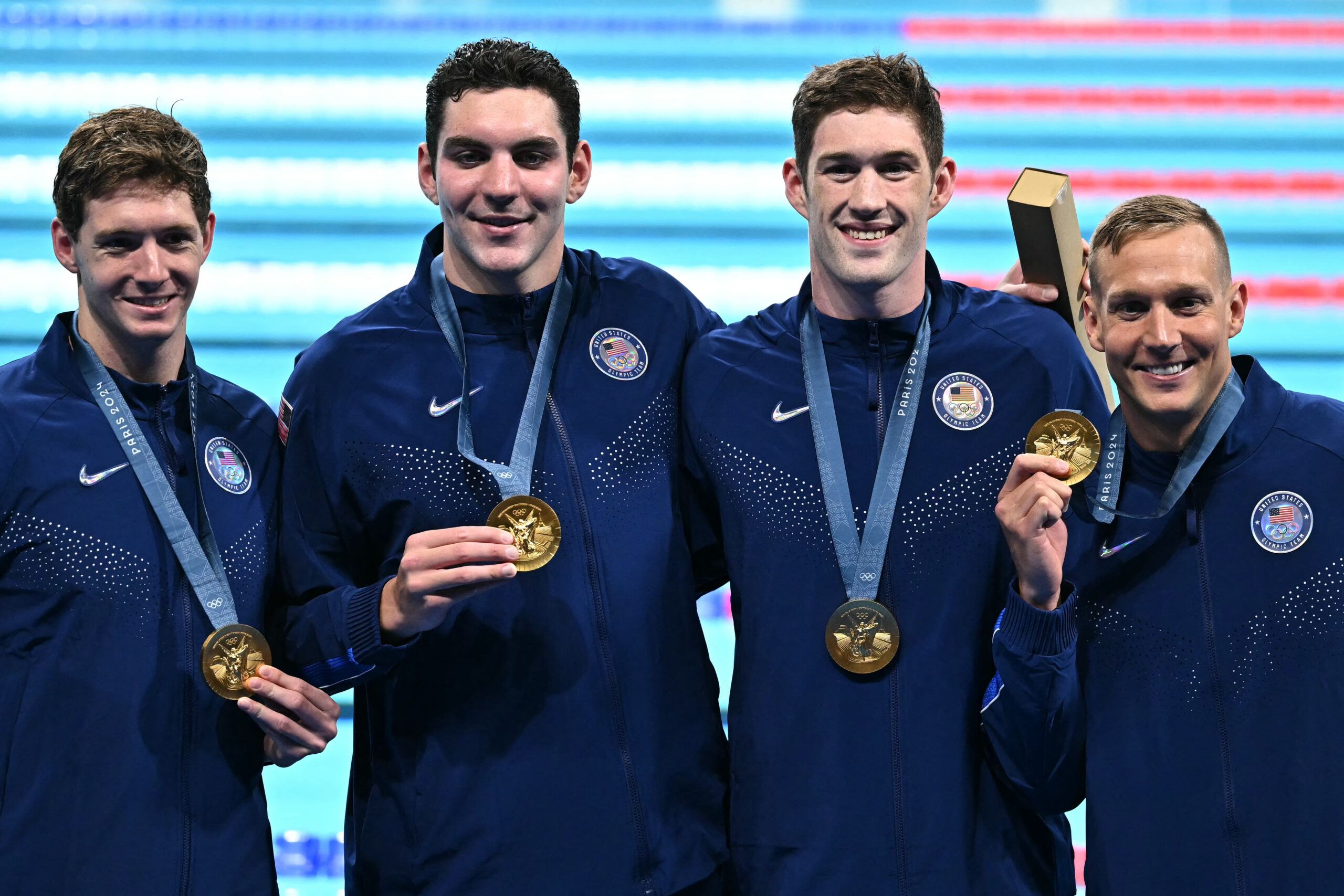 Team USA winning its 1st gold medals of the 2024 Paris…