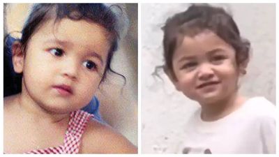 Raha Kapoor smiles at the paparazzi on Sunday out with dad Ranbir Kapoor; melts hearts for resemblance to mom Alia Bhatt - WATCH