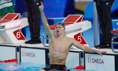 ‘Face of Games’ Leon Marchand gets Paris jumping by storming to medley gold