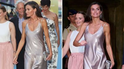 Queen Letizia’s metallic slip dress and glittering silver accessories are the sophisticated mermaidcore outfit we never knew we wanted