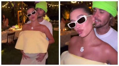 Justin Bieber lovingly cradles Hailey Bieber's baby bump in new video - WATCH