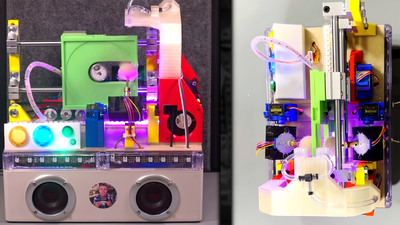 Disco-themed floppy disk cleaning machined demoed