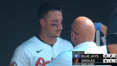 Orioles Catcher James McCann Unfazed After Taking Fastball to Face, Stays in Game