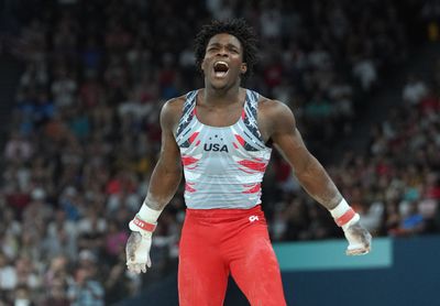 Frederick Richard’s parents had the most joyful reaction to his amazing 2024 Paris Olympics high beam routine
