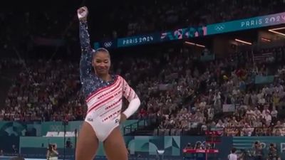 Jordan Chiles Winked at Camera During Electric Floor Routine