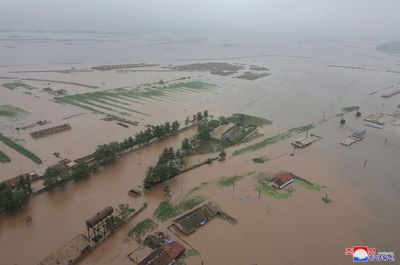 Recent rains in North Korea flooded thousands of houses and vast farmland, state media says