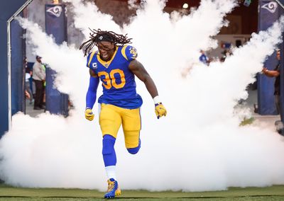 Look: Todd Gurley visits Rams training camp Tuesday