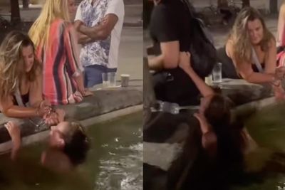 Florence locals outraged by tourist taking a topless dip in fountain