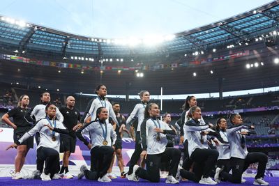 New Zealand’s women’s rugby team performed an exhilarating Haka after their gold medal win