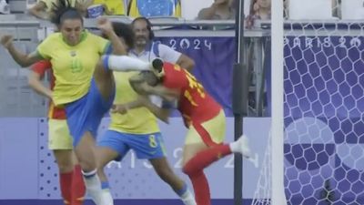 Brazil's Marta in Tears After Receiving a Red Card in the Olympics