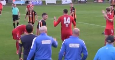 Watch as ex-Rangers striker Lafferty sent off for '100mph over the ball' tackle