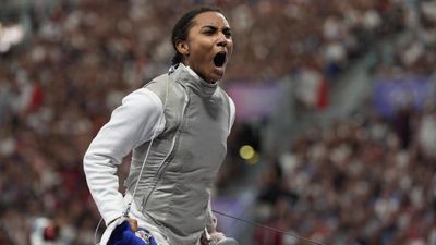 Lauren Scruggs Looked Straight Into TV Camera to Epically Celebrate Fencing Gold Medal