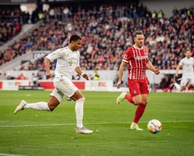 Serge Gnabry In Action: Intense Match Moment Captured