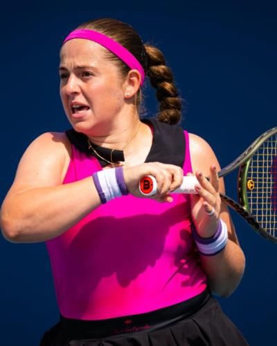 Jelena Ostapenko Displays Intense Focus During Match