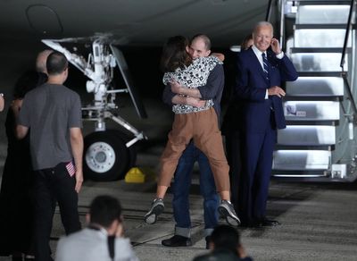 Evan Gershkovich and fellow freed Americans welcomed back to US by Biden and Harris after Russia prisoner swap