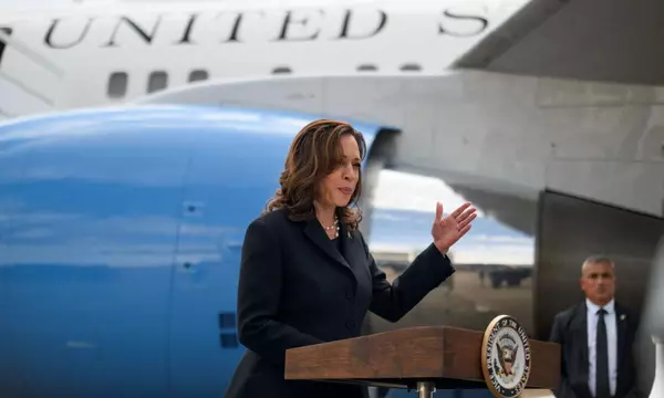 Kamala Harris’s campaign raises $310m, far outpacing Trump’s funding – live updates