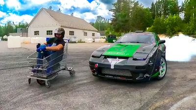 Guy Builds a Crazy Drift Shopping Cart From an Old Scooter, Hilarity Ensues