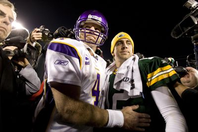 Jets quarterback Aaron Rodgers talks about his time spent watching Brett Favre