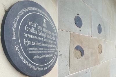 Huw Edwards plaque removed from Cardiff Castle wall