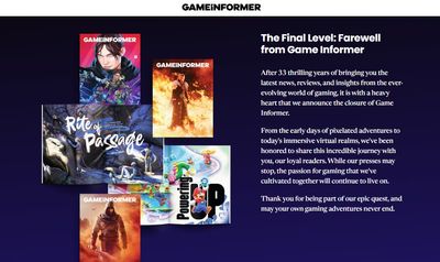 Game Informer is Shutting Down After More Than Three Decades