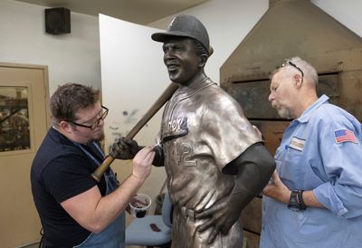 A rebuilt bronze Jackie Robinson statue will be unveiled 6 months after the original was stolen