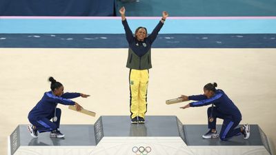 Simone Biles and Jordan Chiles Bowed Down to Rebeca Andrade on the Podium