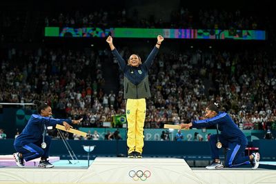 Simone Biles signs off in Paris with floor silver to add to her three golds