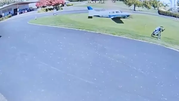 Watch The Terrifying Moment Plane Crash Lands On Golf Course Putting Green