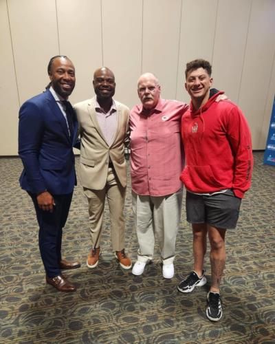 Star-Studded Moment: Larry Fitzgerald With Andy Reid And Patrick Mahomes