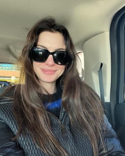 Anne Hathaway Radiates Joy In Casual Car Selfie With Glasses